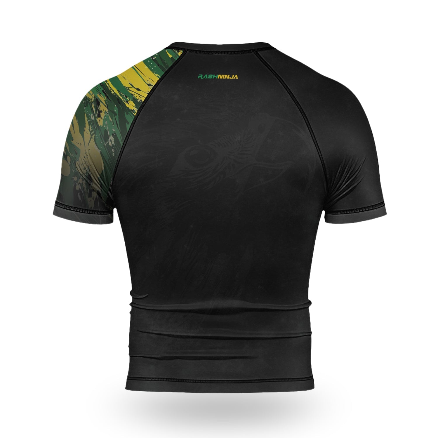 Rashninja Bird Warrior with Brazil Flag Men's Short Sleeve Rash Guard
