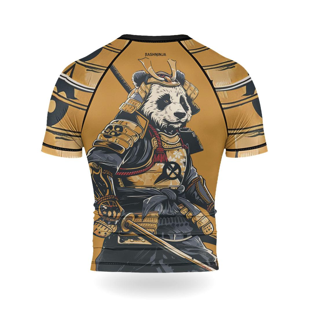 Rashninja Samurai Panda Strikes Men's Short Sleeve Rash Guard
