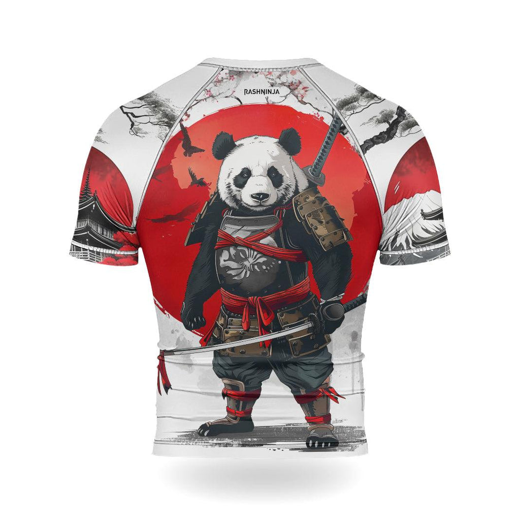 Rashninja Samurai Panda Warrior Men's Short Sleeve Rash Guard