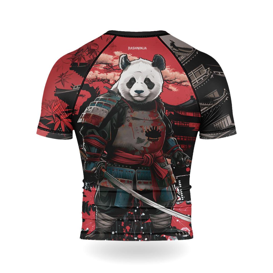 Rashninja Panda Samurai Legend Men's Short Sleeve Rash Guard