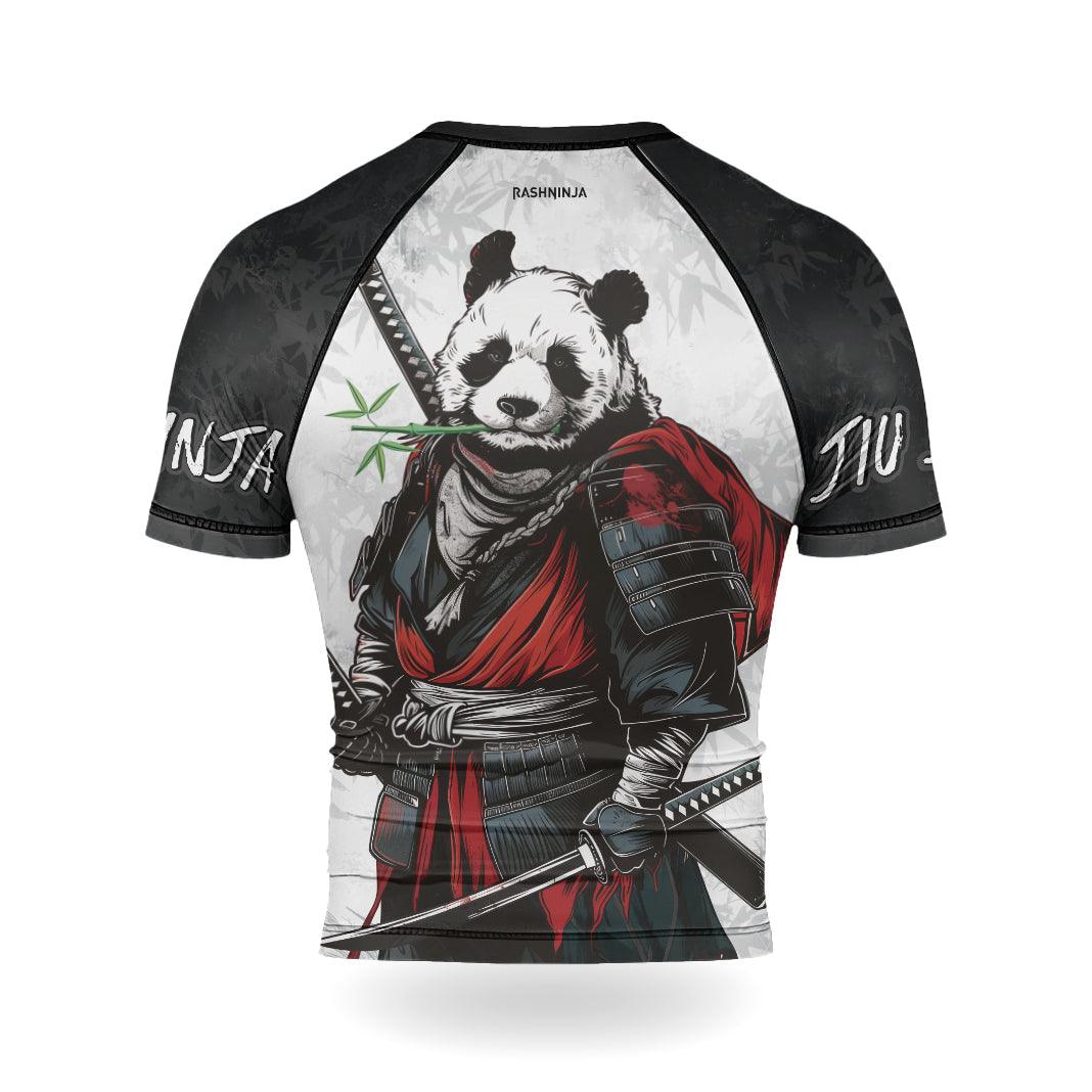 Rashninja Mystic Warrior Panda Samurai Men's Short Sleeve Rash Guard