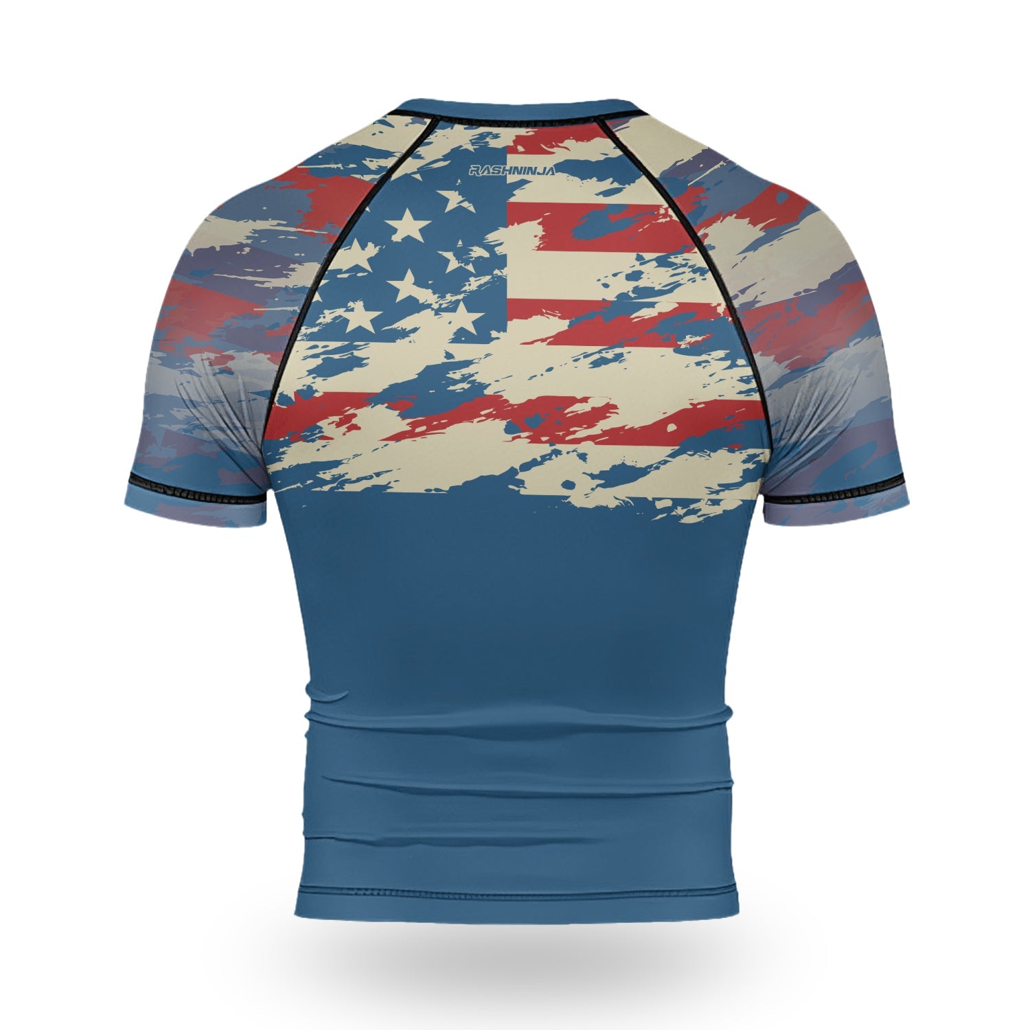 Rashninja American Flag Patriotic Men's Short Sleeve Rash Guard