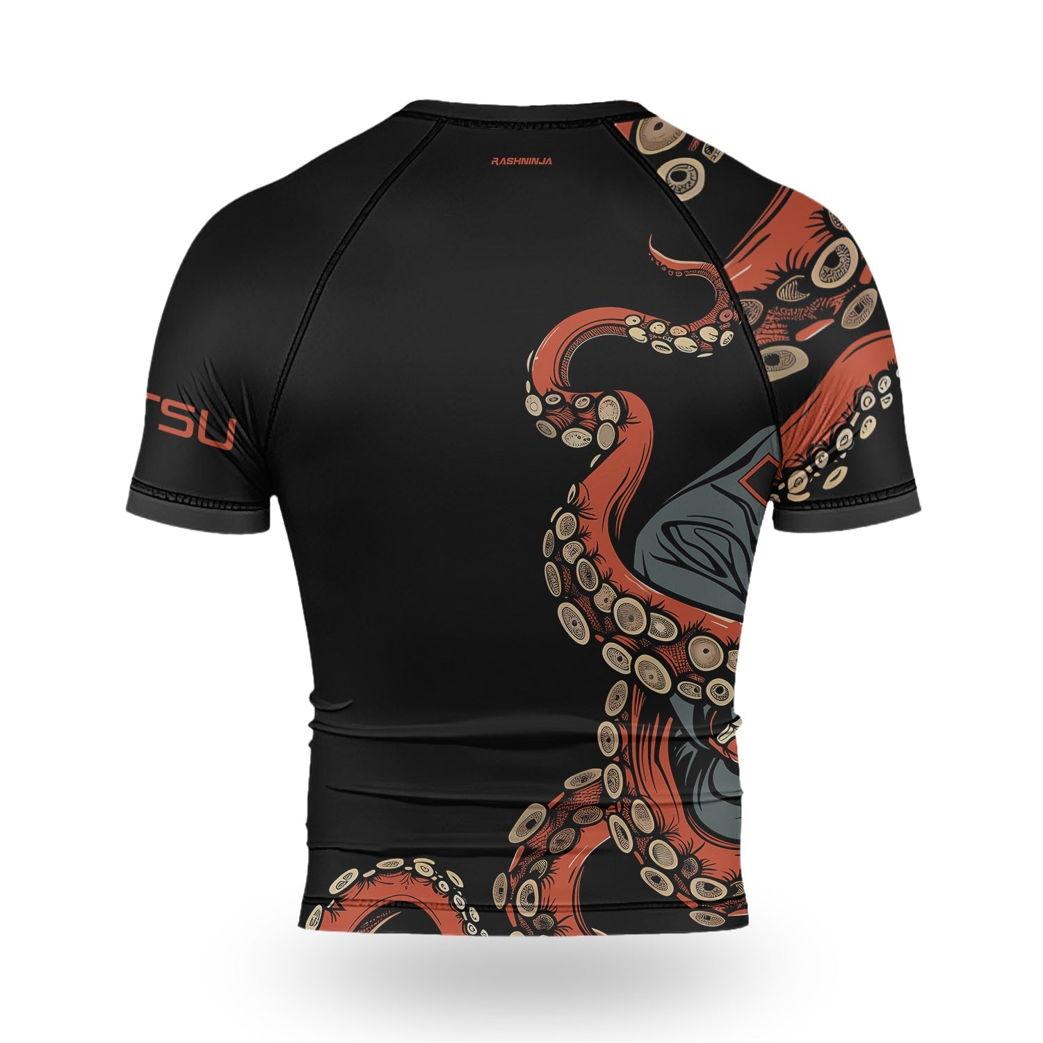Rashninja Octopus Red Men's Short Sleeve Rash Guard