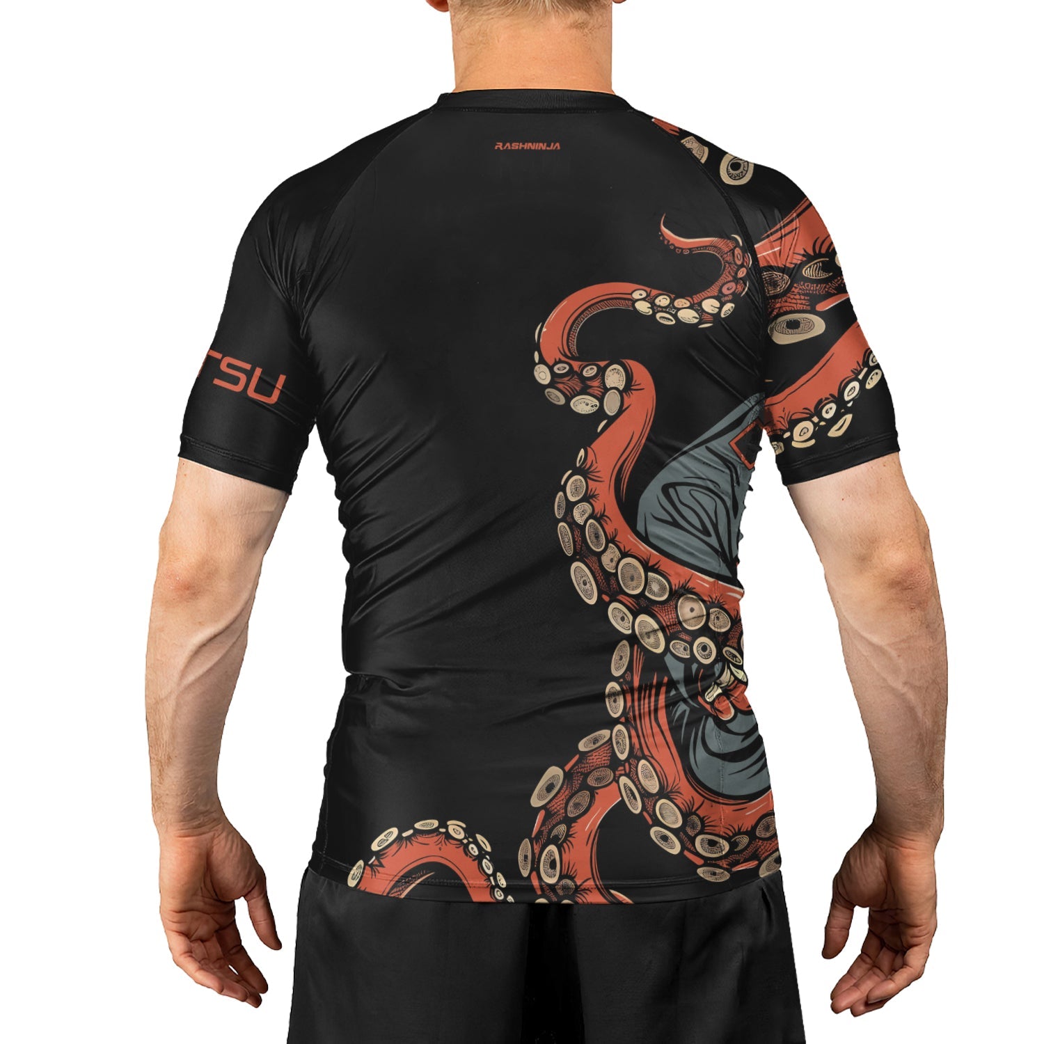 Rashninja Octopus Red Men's Short Sleeve Rash Guard