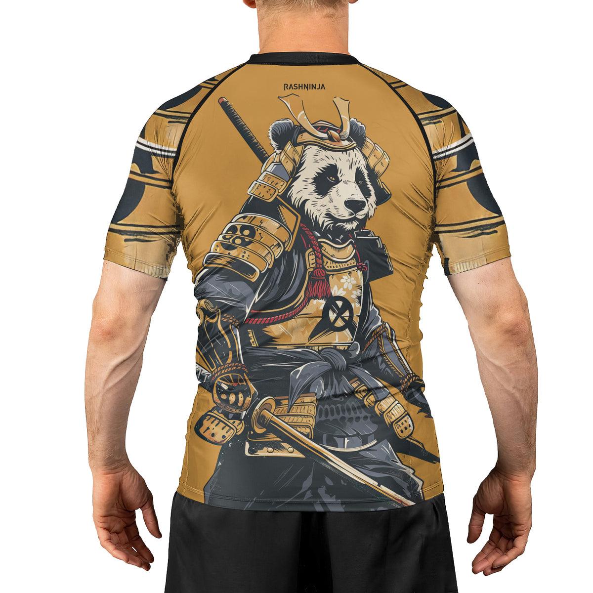 Rashninja Samurai Panda Strikes Men's Short Sleeve Rash Guard
