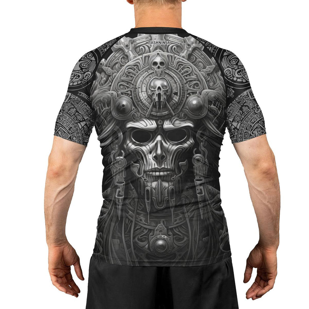 Rashninja Aztec Tribe Headman Men's Short Sleeve Rash Guard