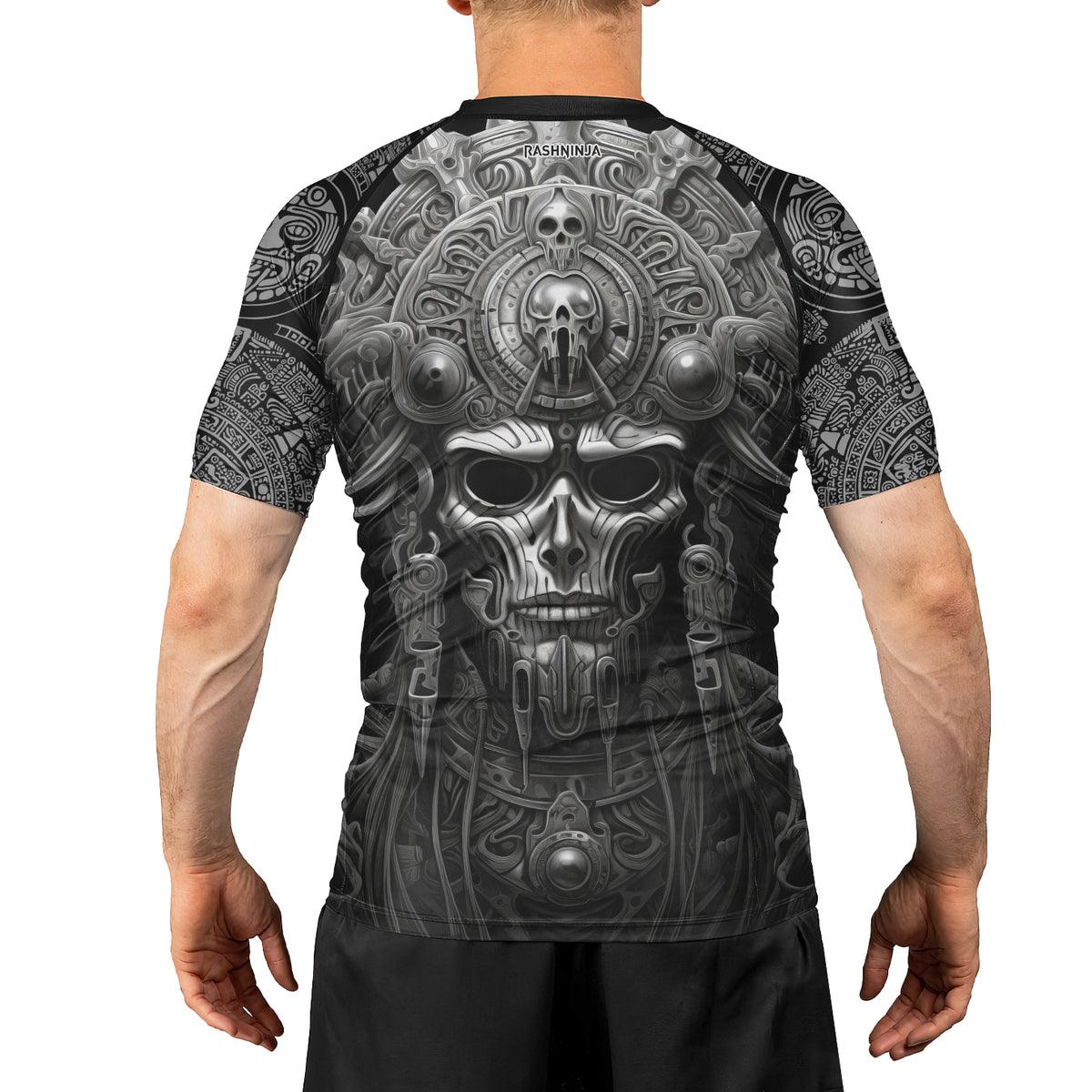 Rashninja Aztec Tribe Headman Men's Short Sleeve Rash Guard
