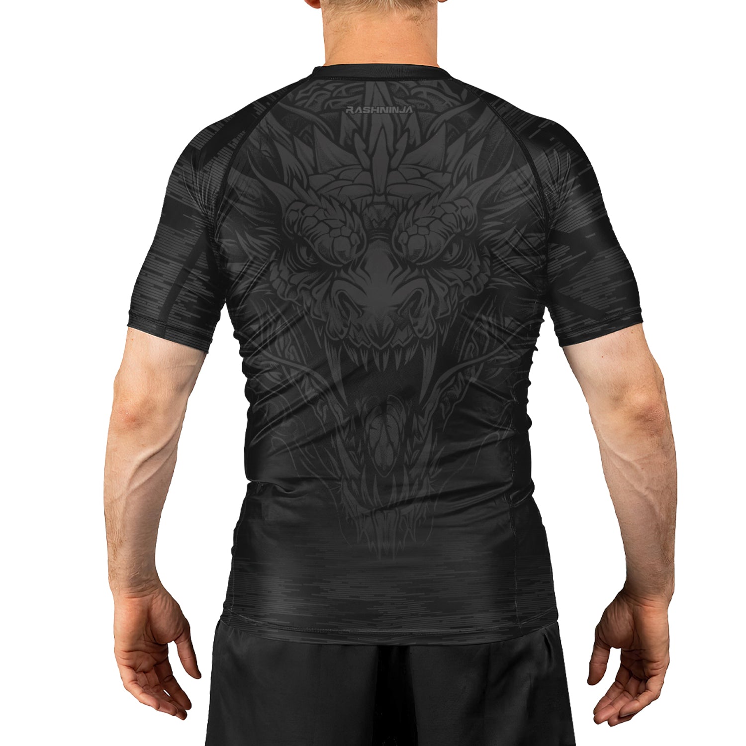 Rashninja Dragon Black Men's Short Sleeve Rash Guard