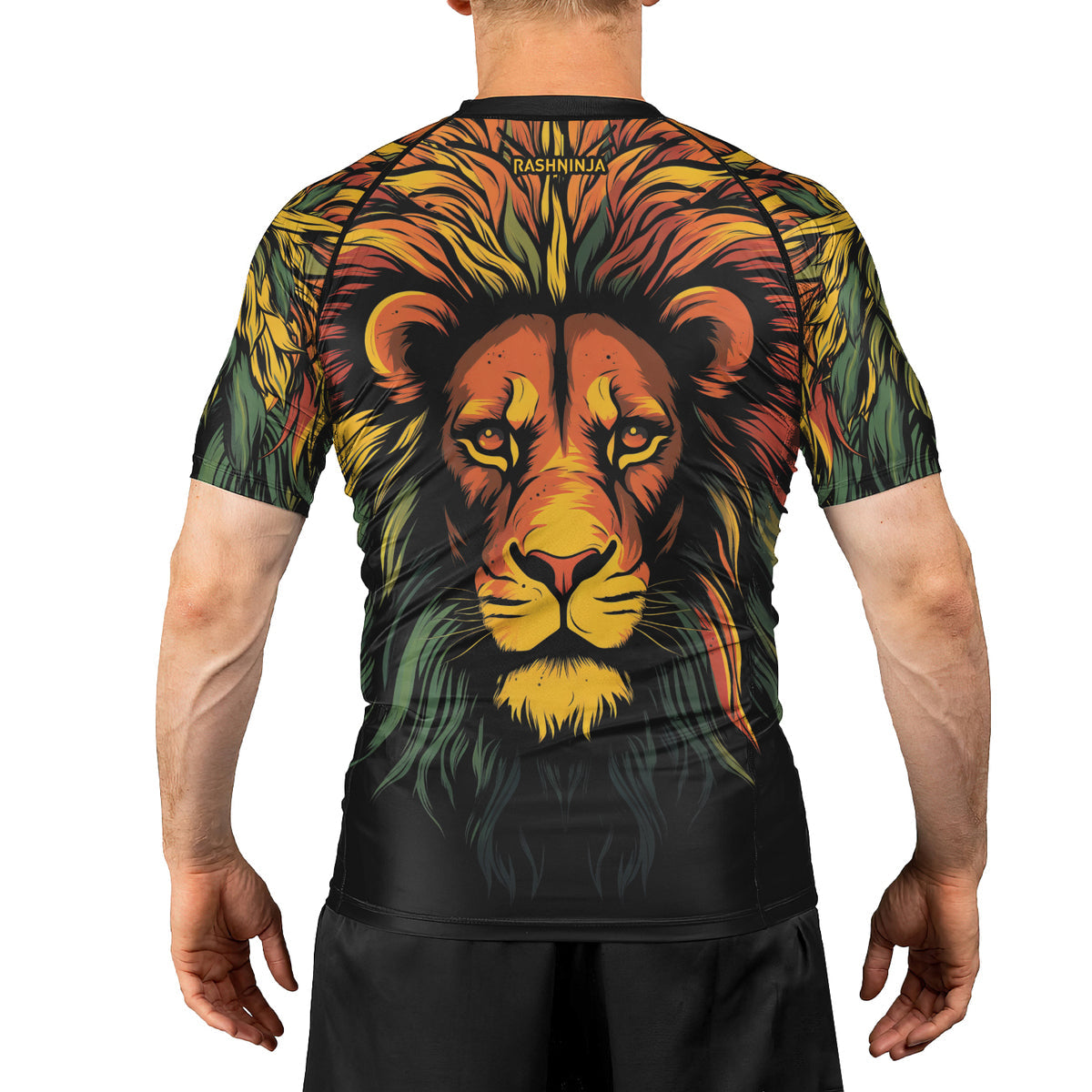 Rashninja Wild Lion Men's Short Sleeve Rash Guard