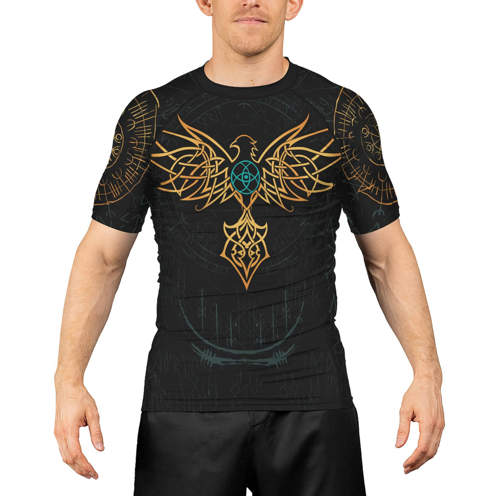 Rashninja Odin’s Wings Men's Short Sleeve Rash Guard