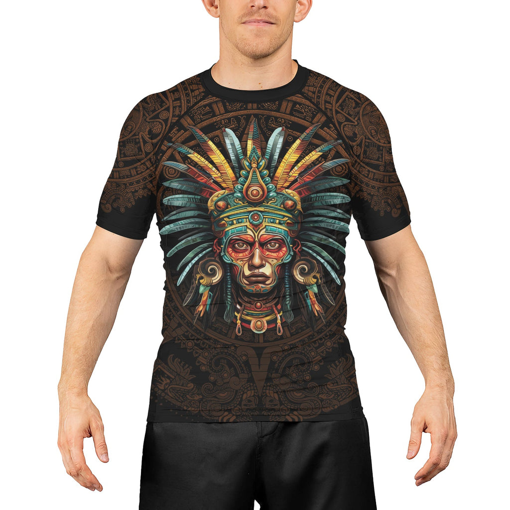 Rashninja Aztec Headman Men's Short Sleeve Rash Guard