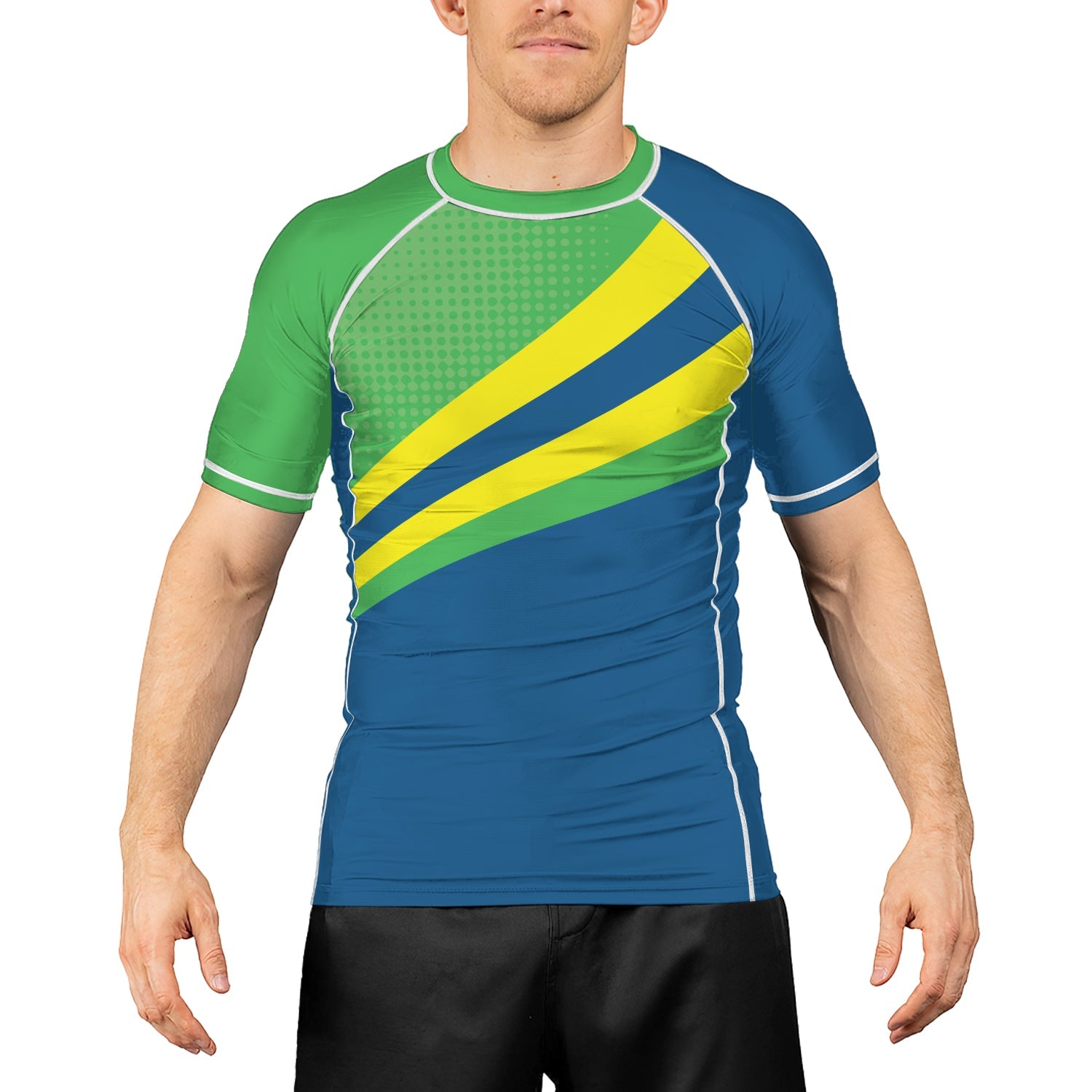 Rashninja Brazilian Pride Grappler Men's Short Sleeve Rash Guard