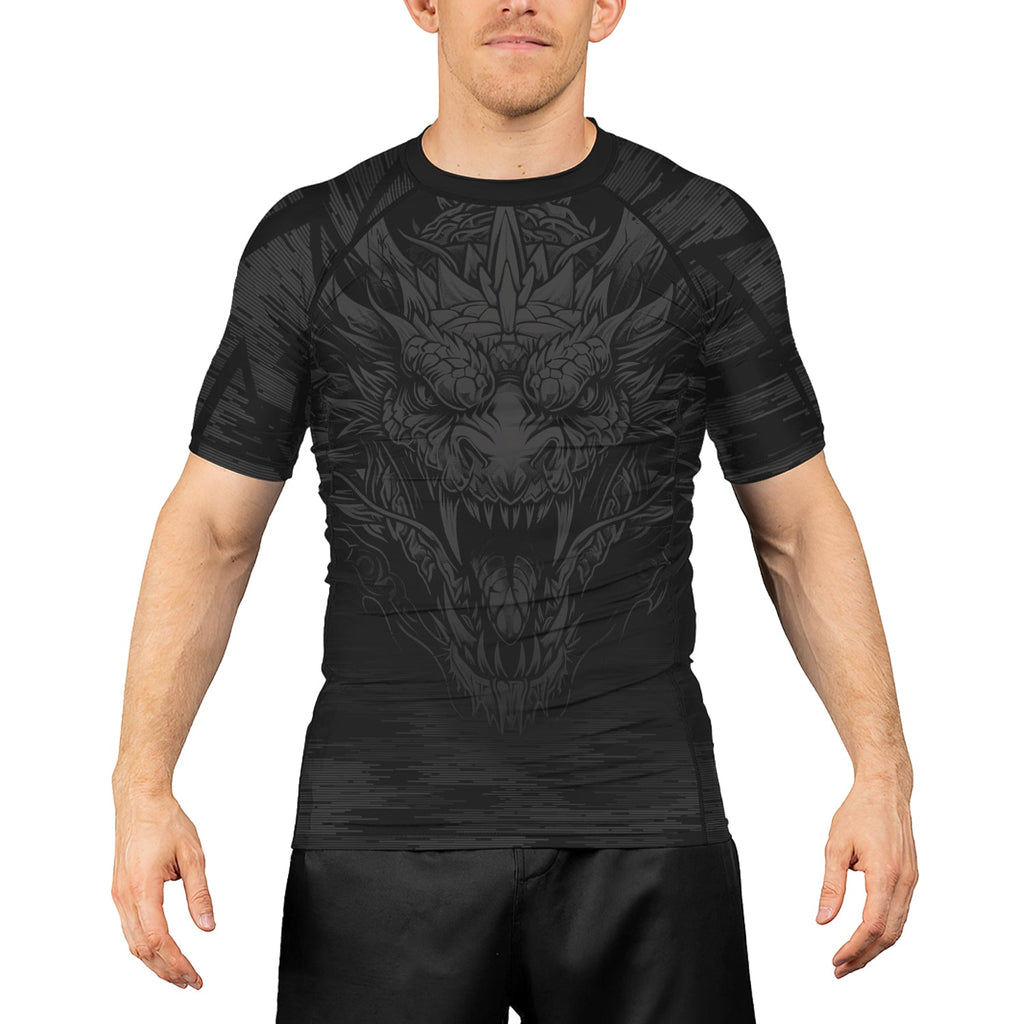 Rashninja Dragon Black Men's Short Sleeve Rash Guard