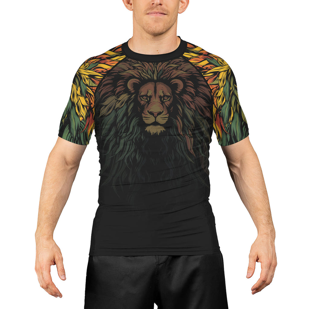 Rashninja Wild Lion Men's Short Sleeve Rash Guard