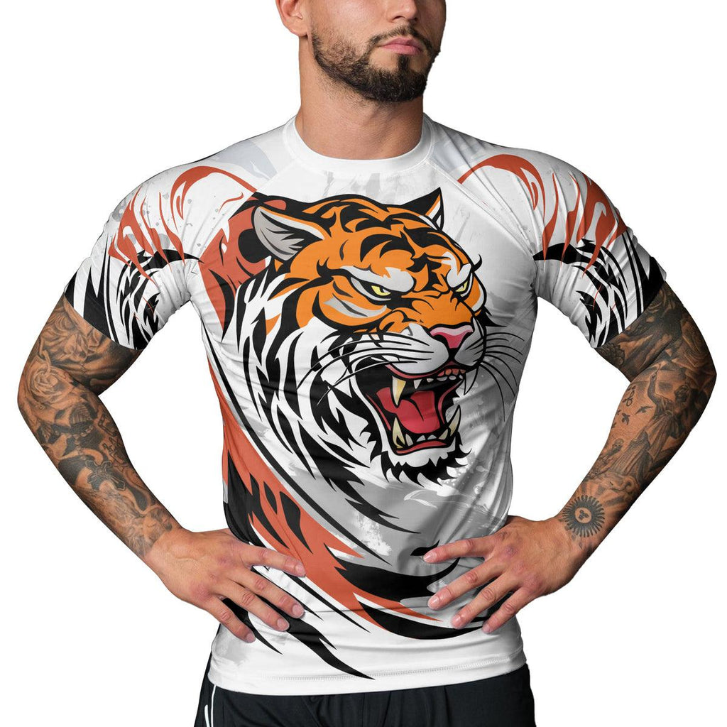 Rashninja Tiger's Power Men's Short Sleeve Rash Guard