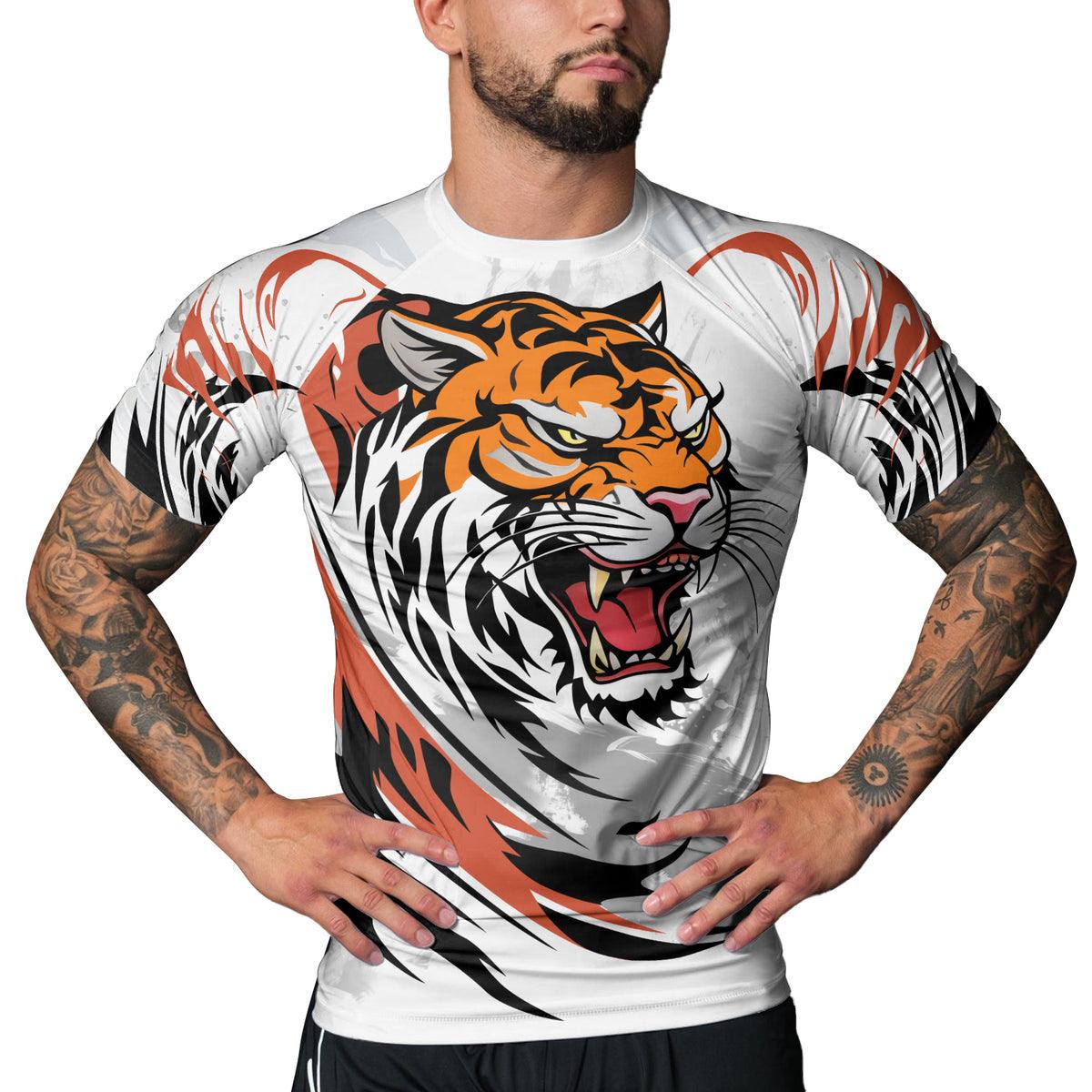Rashninja Tiger's Power Men's Short Sleeve Rash Guard
