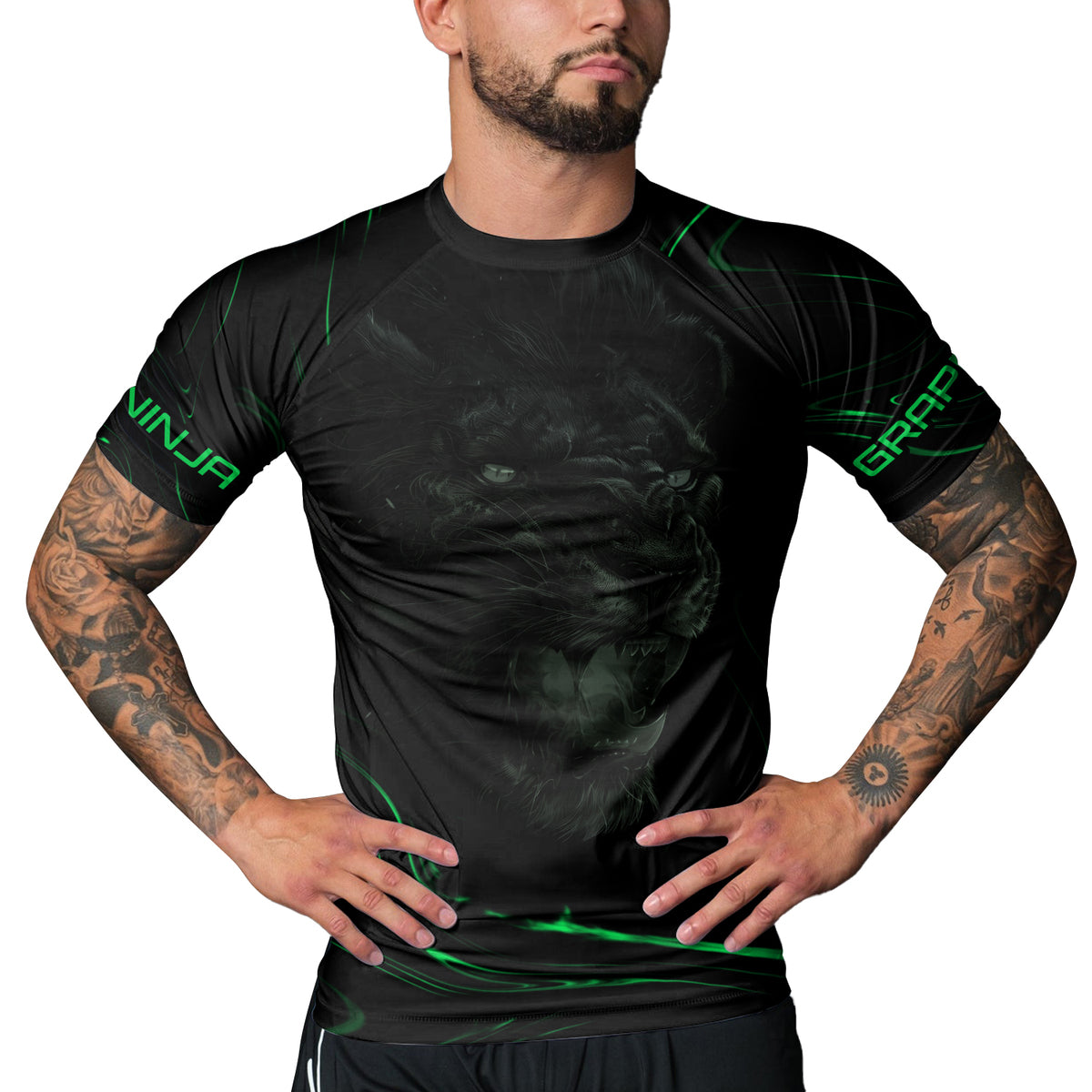 Rashninja Lion's Power Men's Short Sleeve Rash Guard