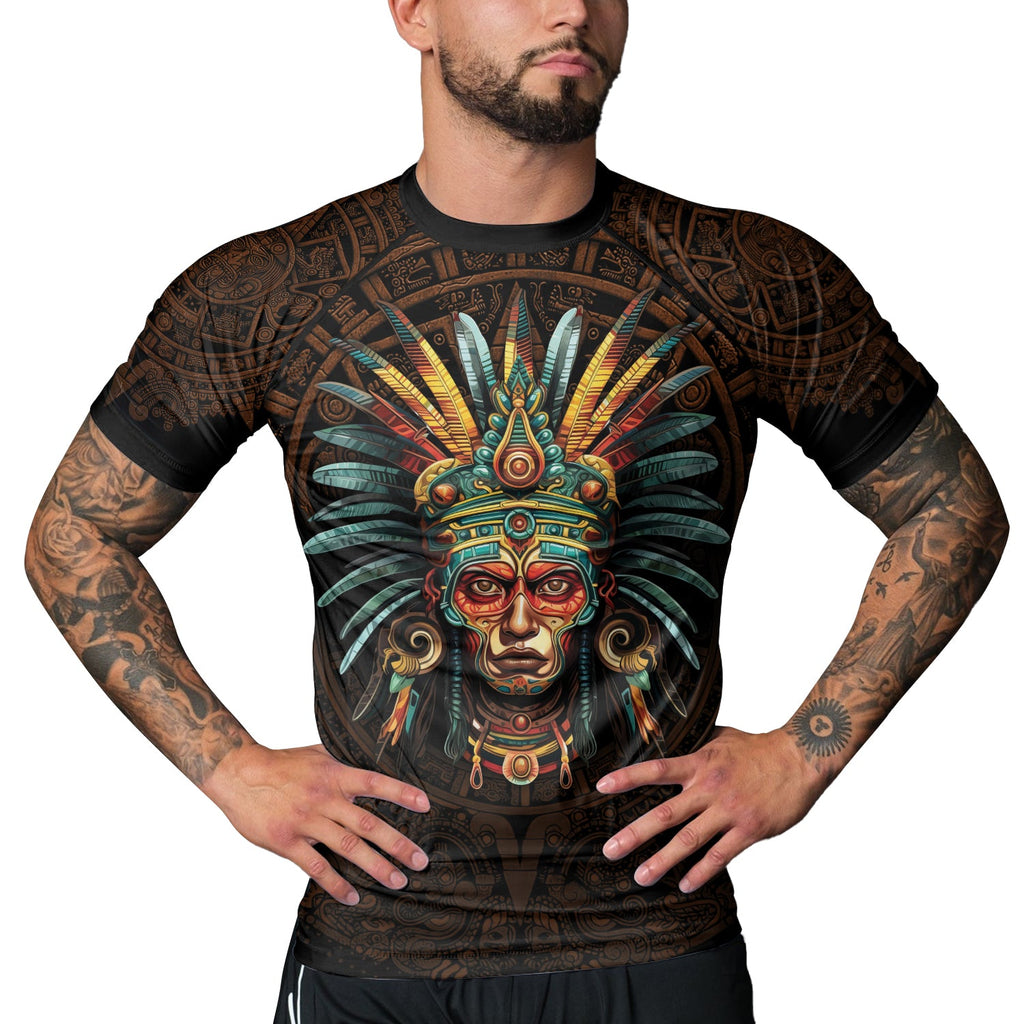 Rashninja Aztec Headman Men's Short Sleeve Rash Guard