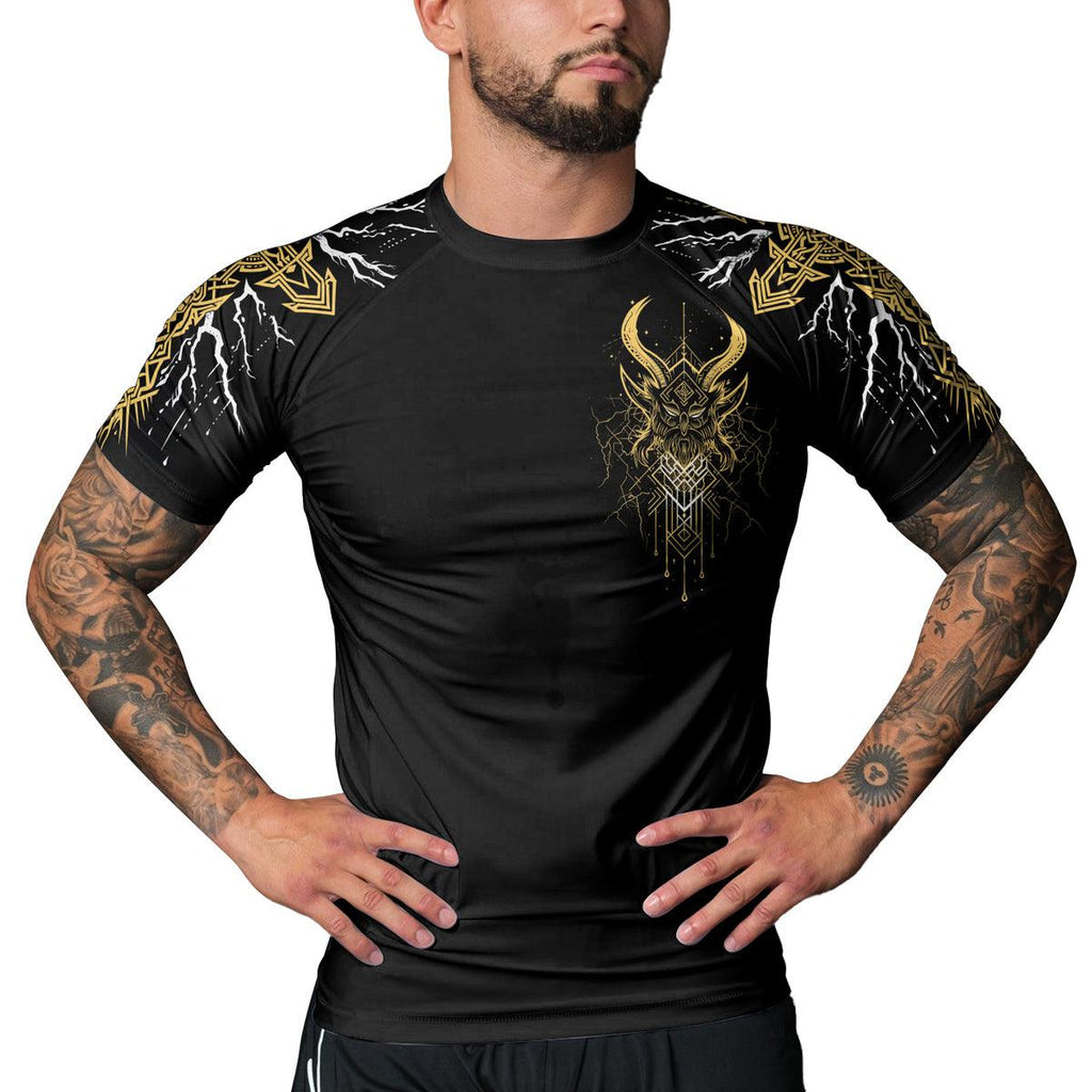 Rashninja Legendary God Of Thunder Men's Short Sleeve Rash Guard