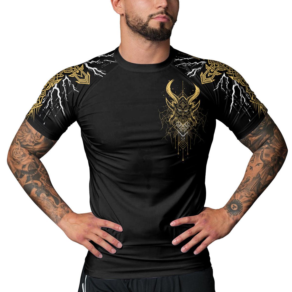 Rashninja Legendary God Of Thunder Men's Short Sleeve Rash Guard