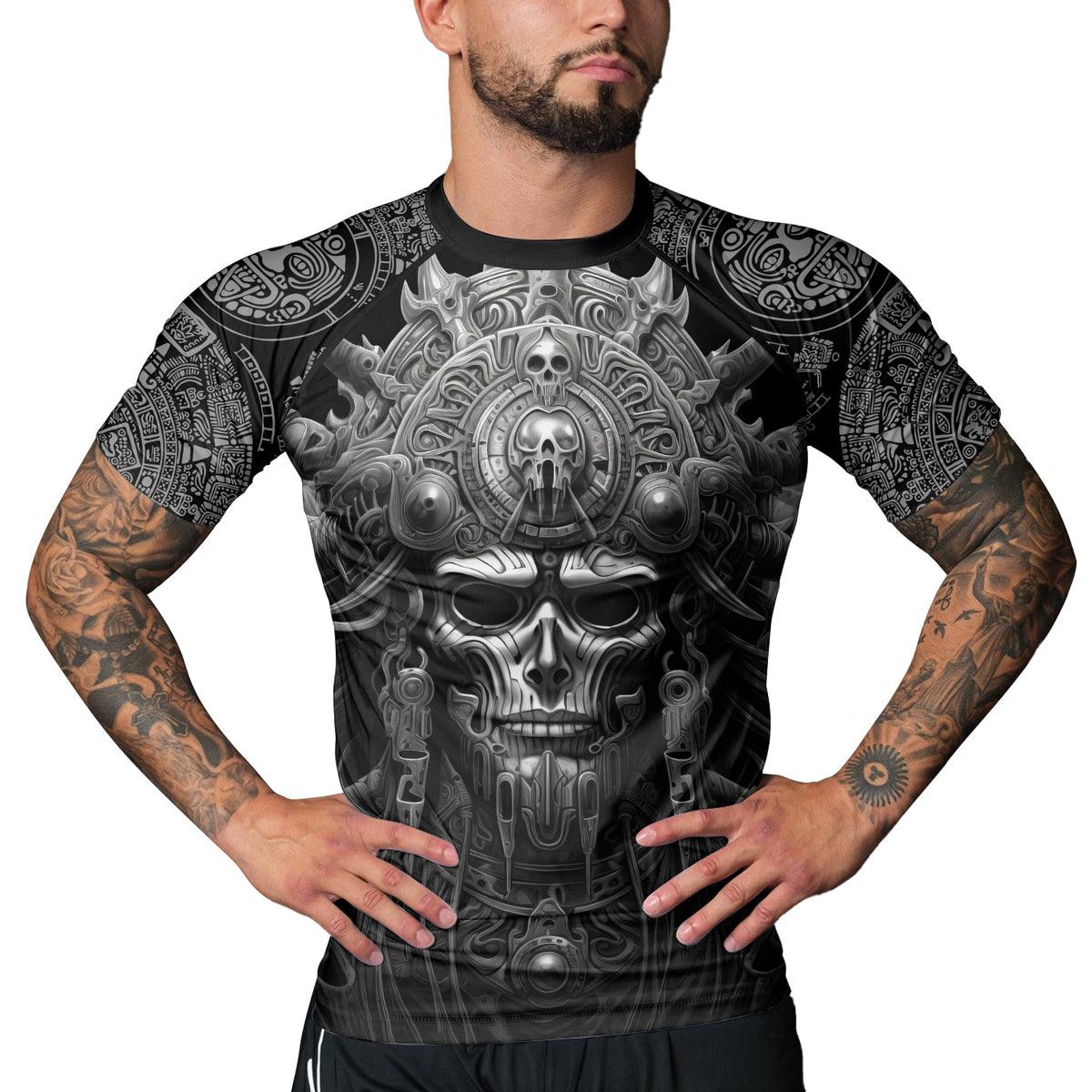 Rashninja Aztec Tribe Headman Men's Short Sleeve Rash Guard