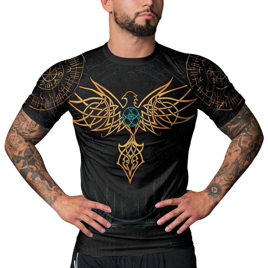 Rashninja Odin’s Wings Men's Short Sleeve Rash Guard