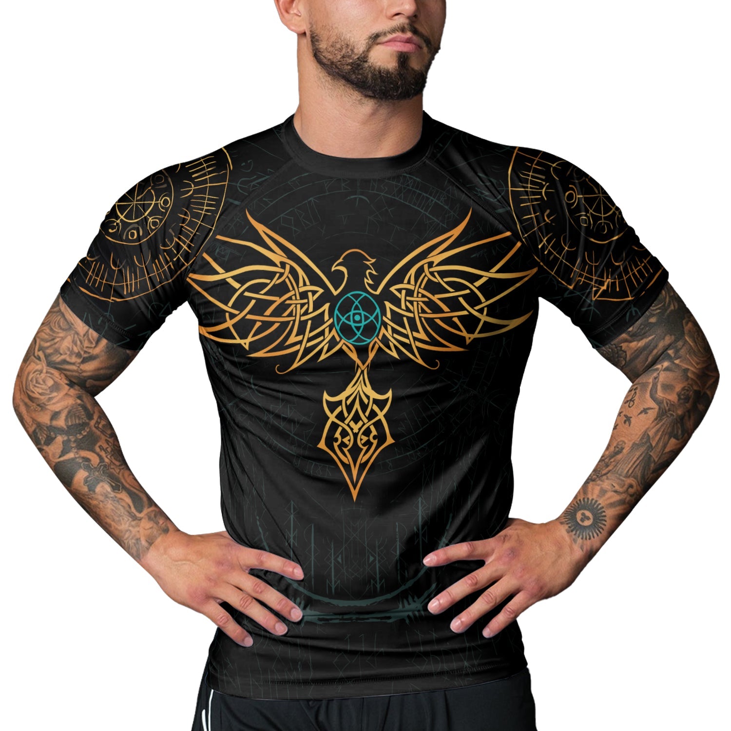 Rashninja Odin’s Wings Men's Short Sleeve Rash Guard