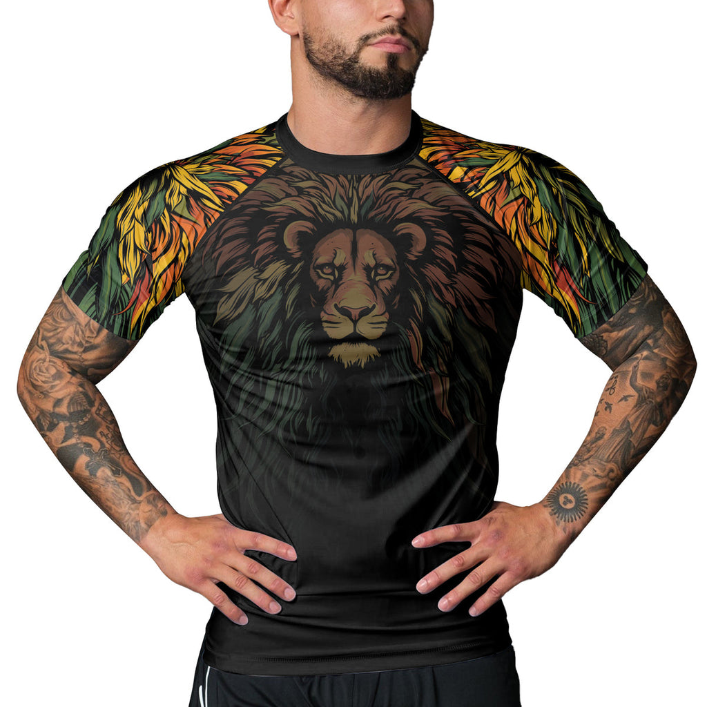 Rashninja Wild Lion Men's Short Sleeve Rash Guard
