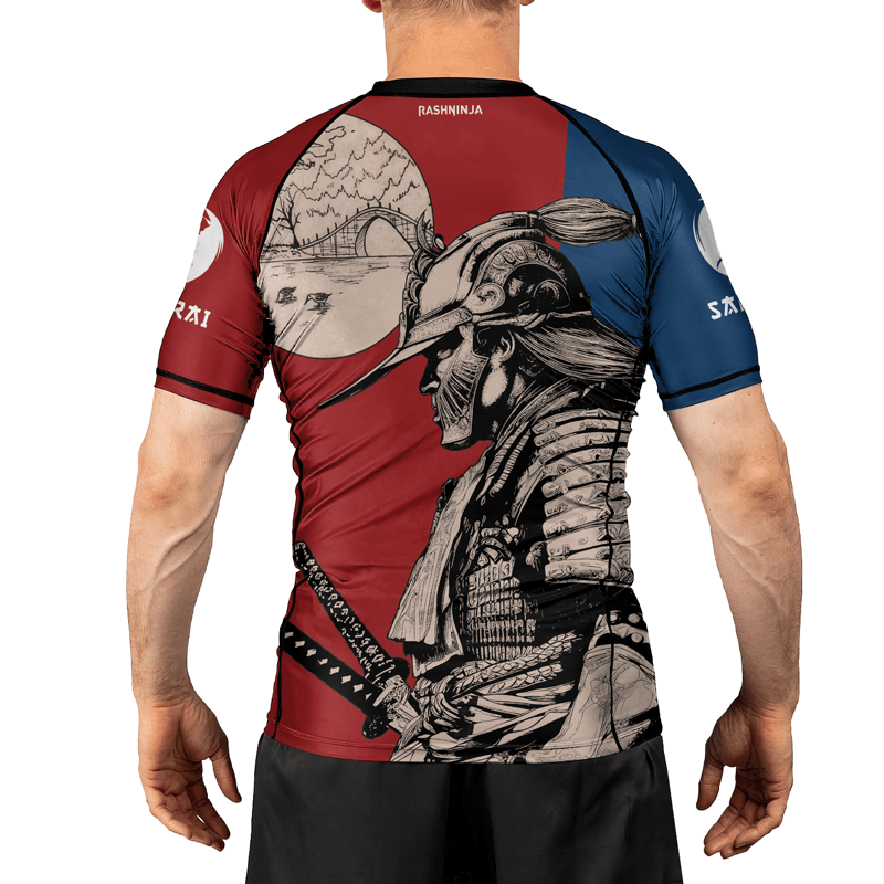 Rashninja Rising Sun Bridge Samurai Men's Short Sleeve Rash Guard