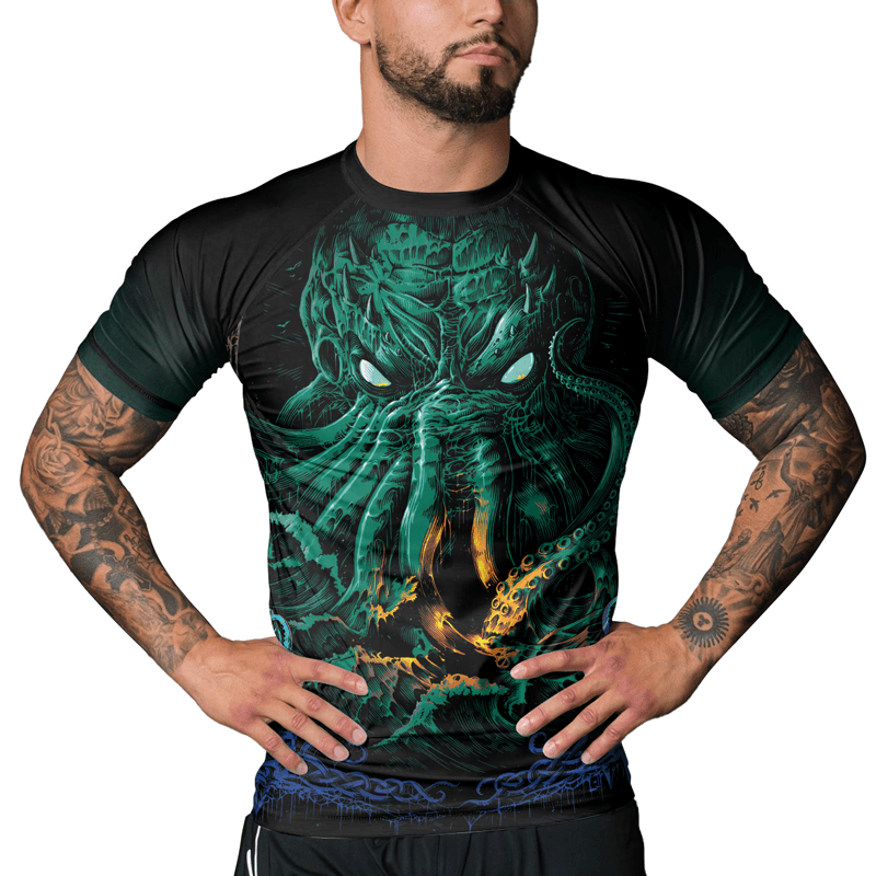 Rashninja Awaken the Great Old One Men's Short Sleeve Rash Guard
