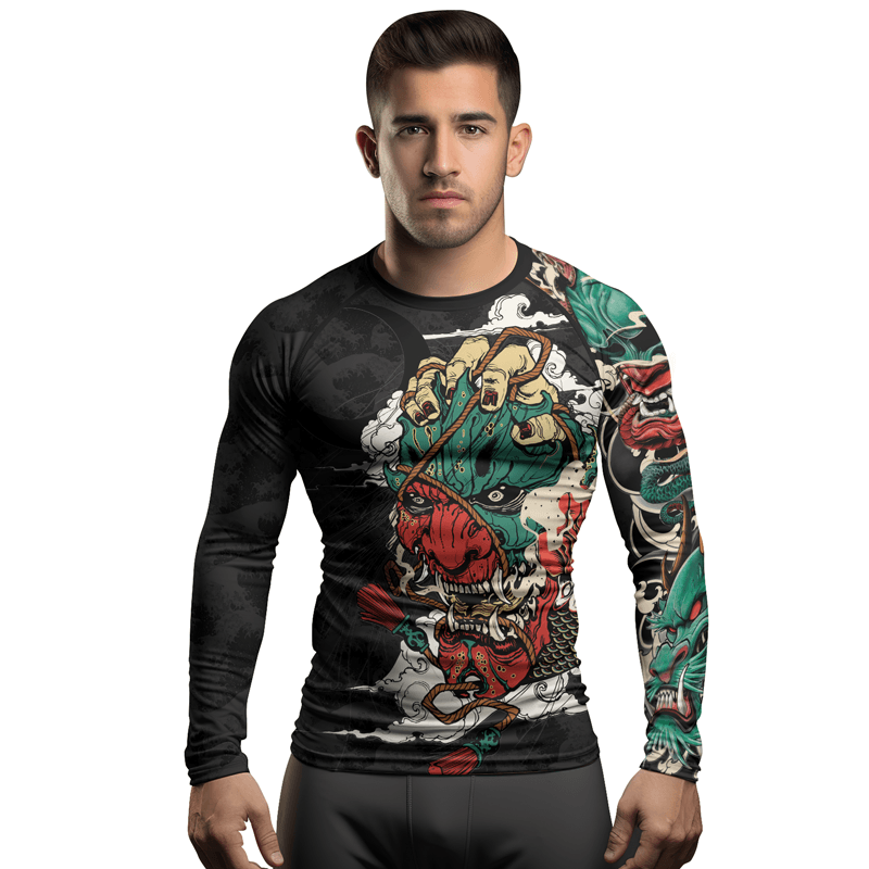 Rashninja Summoning Oni Men's Long Sleeve Rash Guard