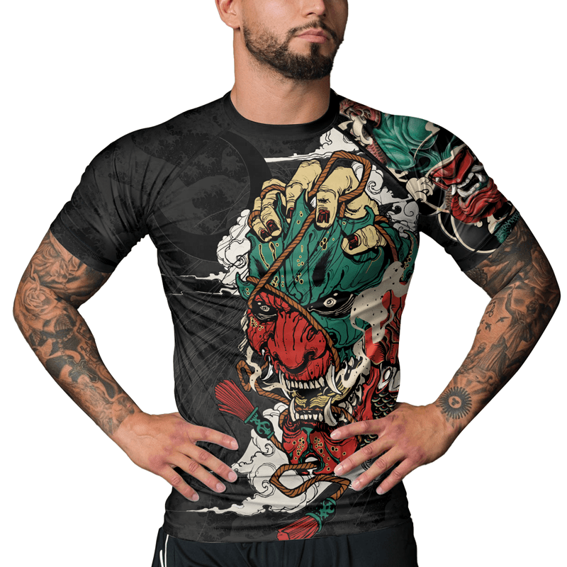 Rashninja Summoning Oni Men's Short Sleeve Rash Guard