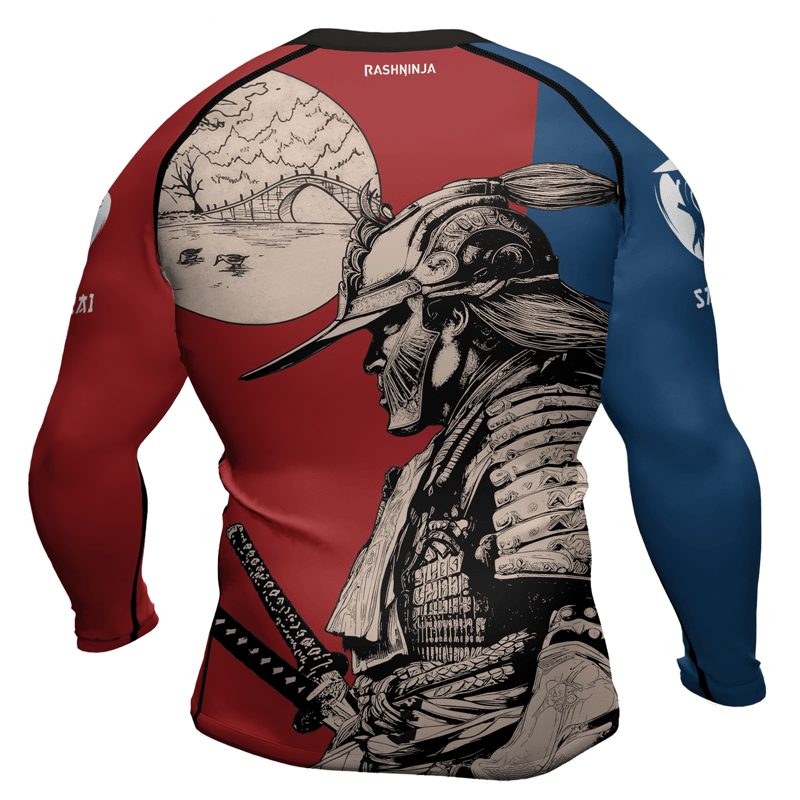 Rashninja Rising Sun Bridge Samurai Men's Long Sleeve Rash Guard