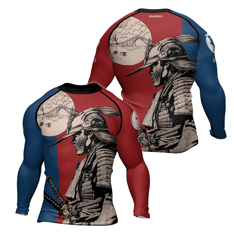 Rashninja Rising Sun Bridge Samurai Men's Long Sleeve Rash Guard