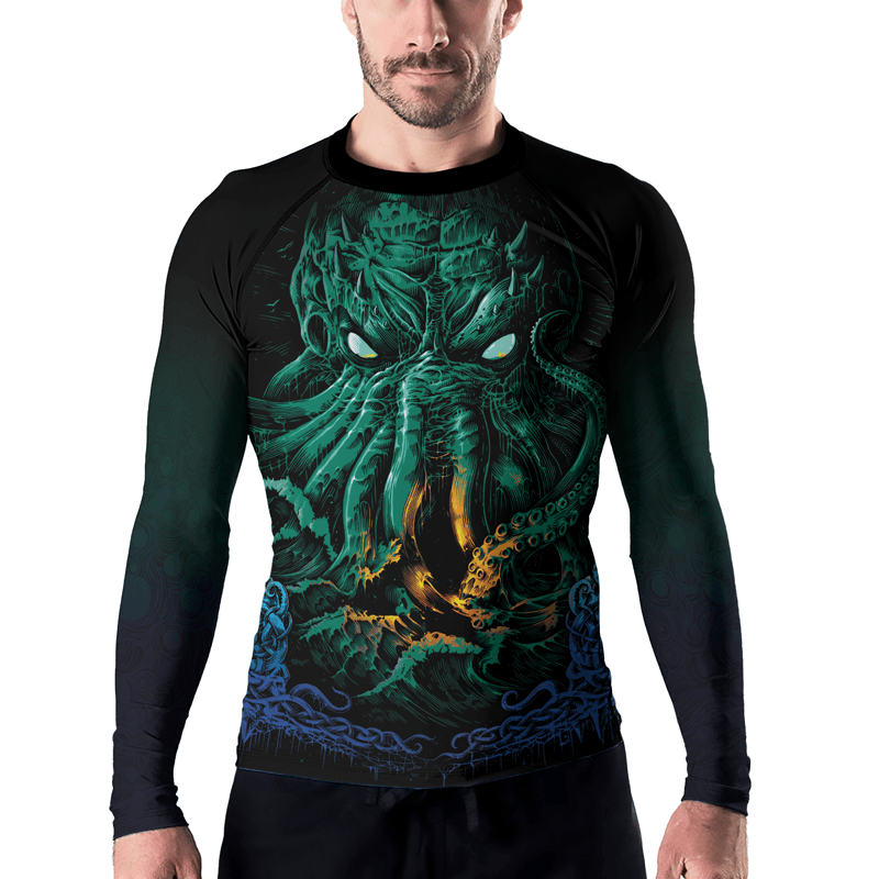 Rashninja Awaken the Great Old One Men's Long Sleeve Rash Guard