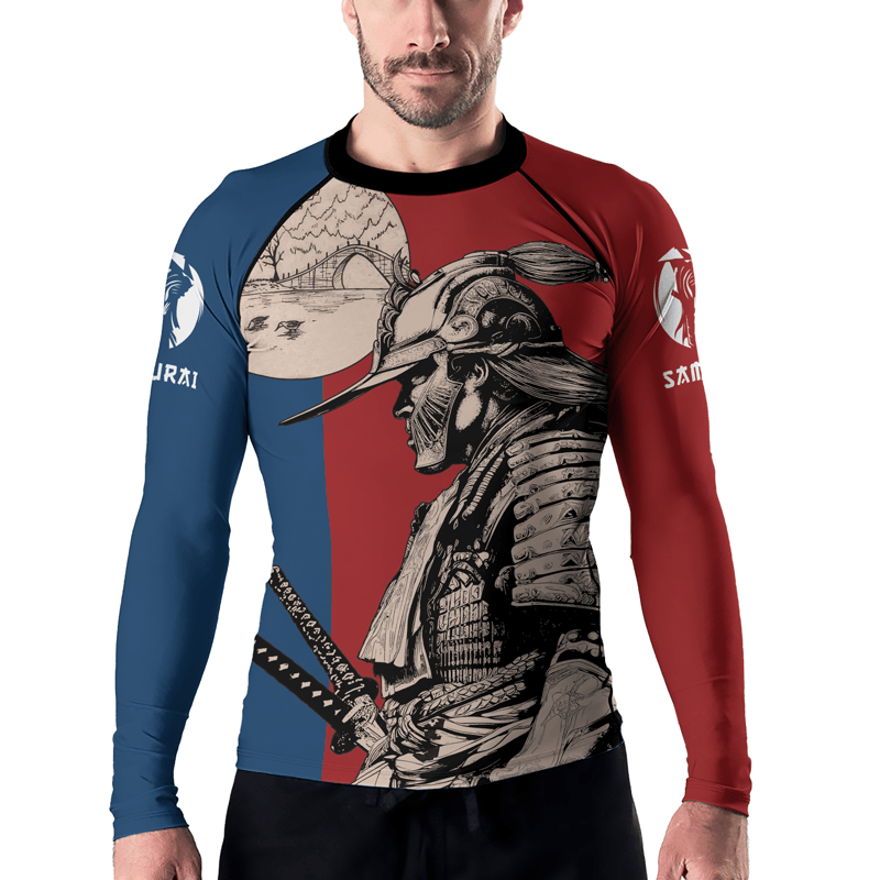 Rashninja Rising Sun Bridge Samurai Men's Long Sleeve Rash Guard