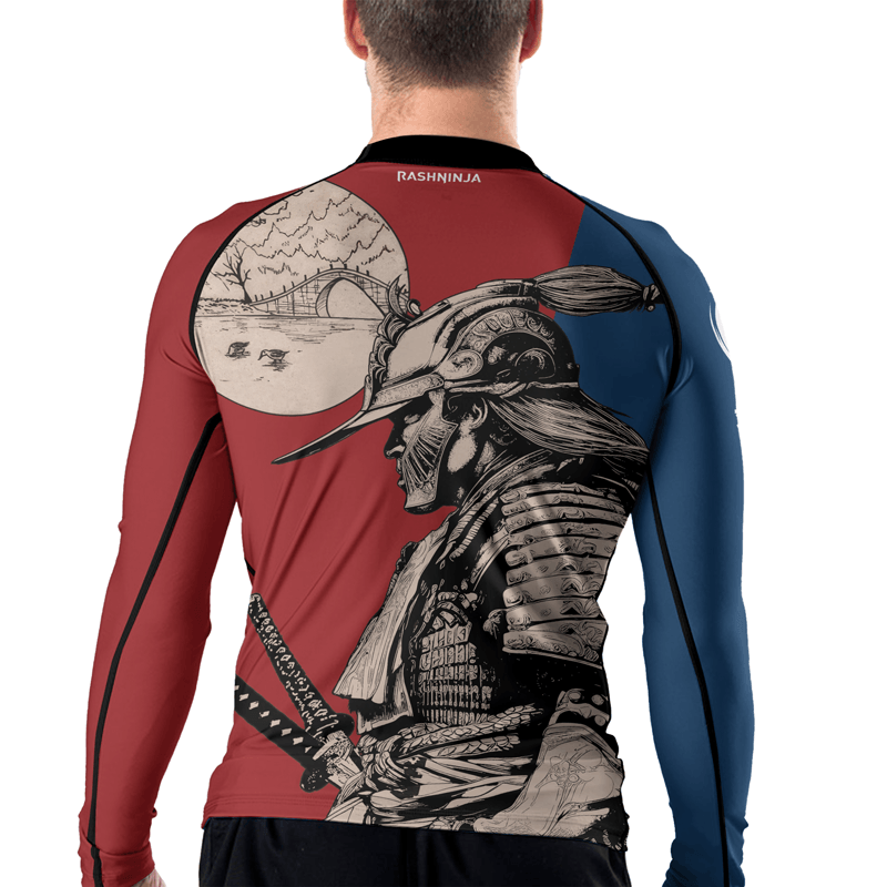 Rashninja Rising Sun Bridge Samurai Men's Long Sleeve Rash Guard
