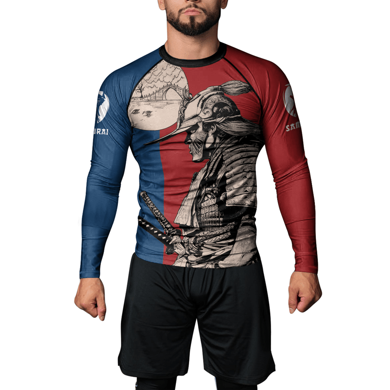 Rashninja Rising Sun Bridge Samurai Men's Long Sleeve Rash Guard
