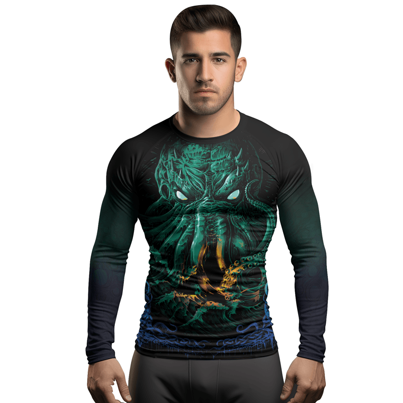 Rashninja Awaken the Great Old One Men's Long Sleeve Rash Guard