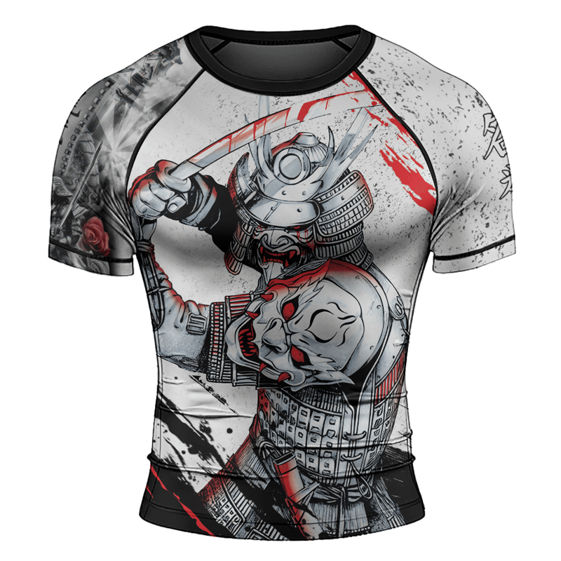 Rashninja Samurai Warrior Sword Men's Short Sleeve Rash Guard