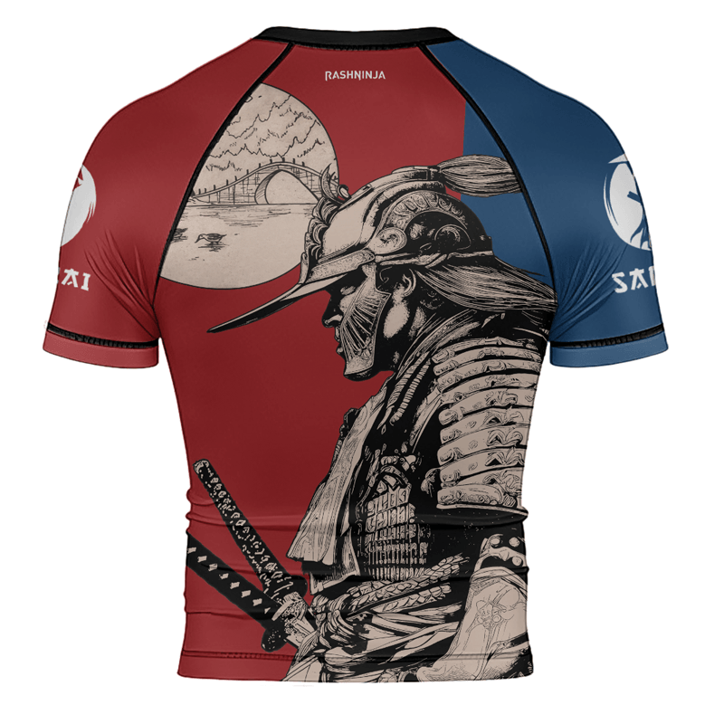 Rashninja Rising Sun Bridge Samurai Men's Short Sleeve Rash Guard