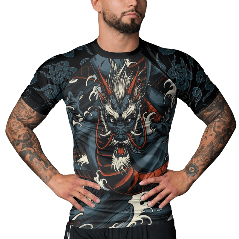Rashninja Strong As A Dragon Men's Short Sleeve Rash Guard