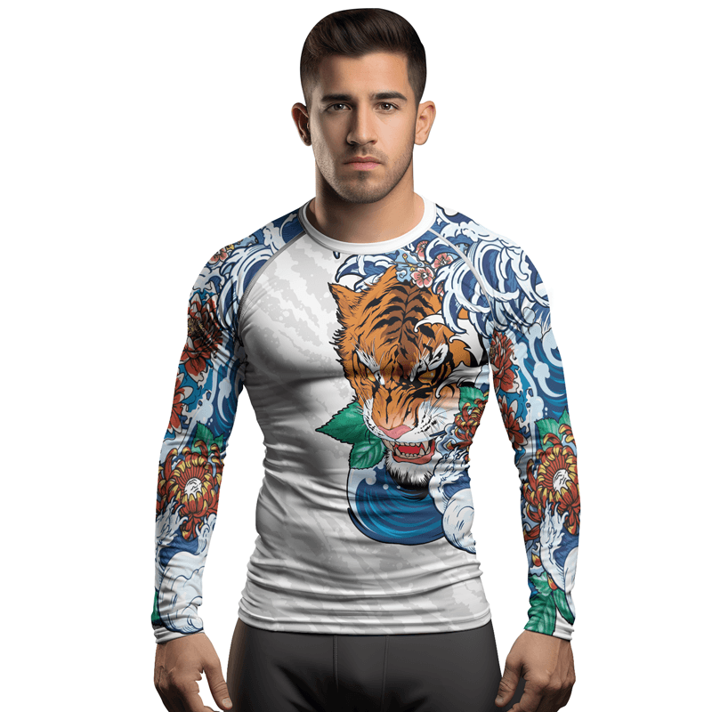 Rashninja Tiger King Men's Long Sleeve Rash Guard