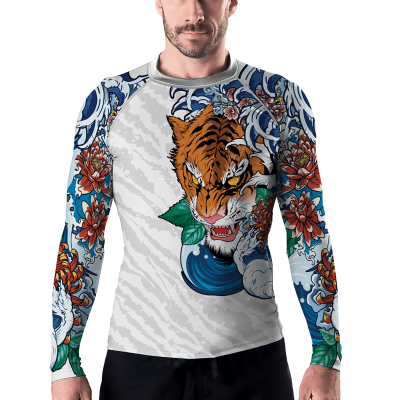Rashninja Tiger King Men's Long Sleeve Rash Guard