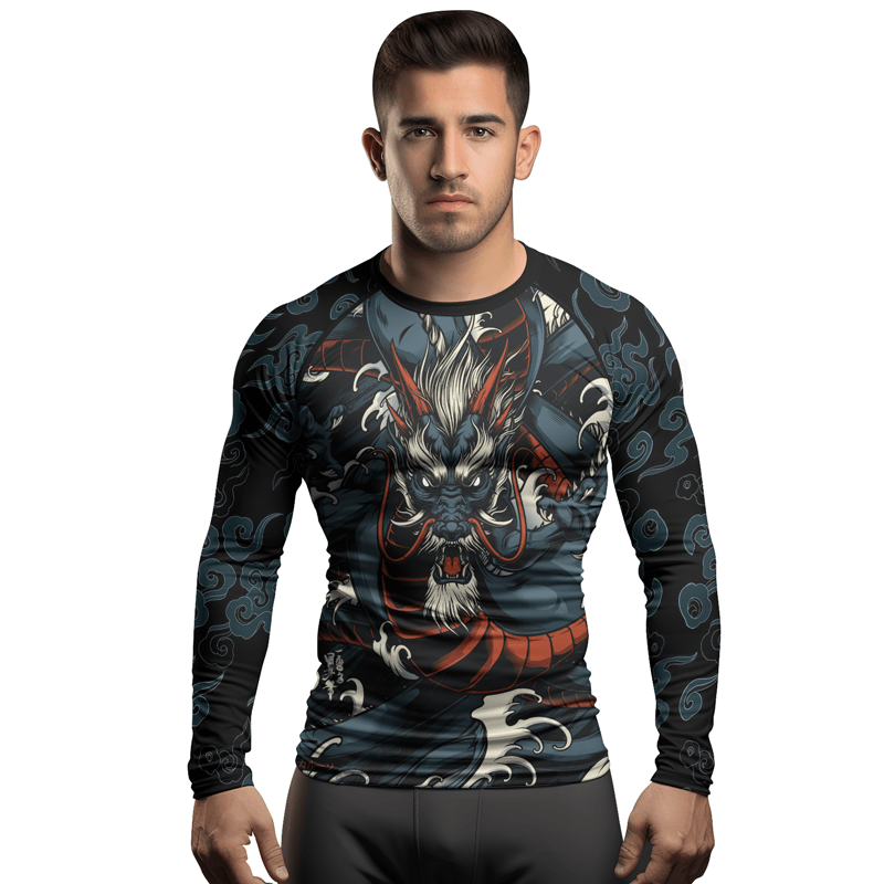Rashninja Strong As A Dragon Men's Long Sleeve Rash Guard