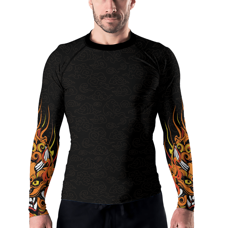 Rashninja Mystical Guardians Foo Dog Men's Long Sleeve Rash Guard