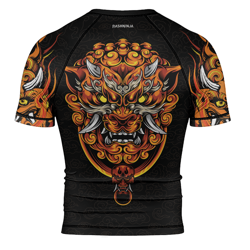 Rashninja Mystical Guardians Foo Dog Men's Short Sleeve Rash Guard