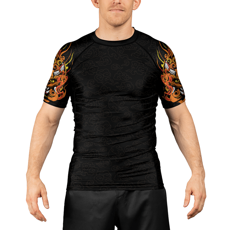 Rashninja Mystical Guardians Foo Dog Men's Short Sleeve Rash Guard