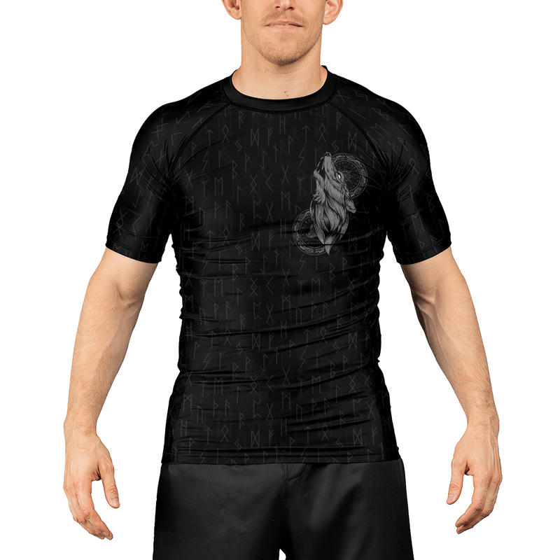 Rashninja Viking Wolf Symbol Men's Short Sleeve Rash Guard