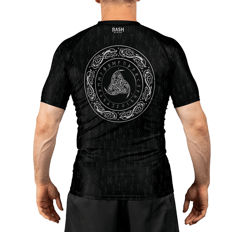 Rashninja Viking Wolf Symbol Men's Short Sleeve Rash Guard